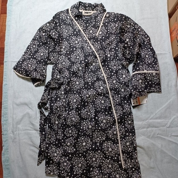 DKNY Star-Print Tie-Waist Robe sz small - Picture 3 of 12